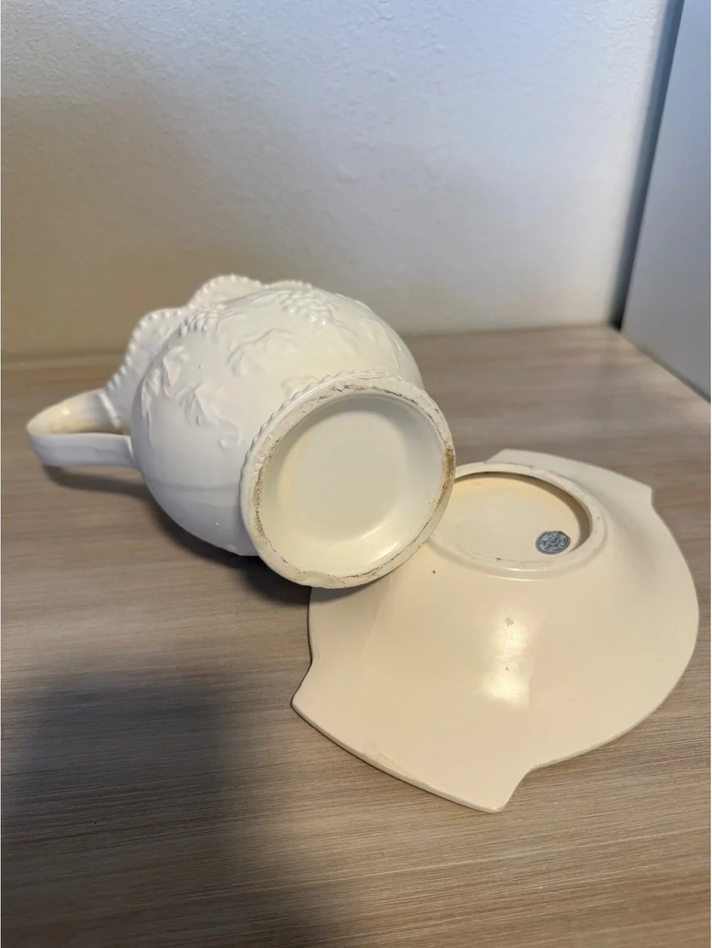 Vintage Ardco Fine Quality Dallas White Pitcher Made in Japan Shabby
